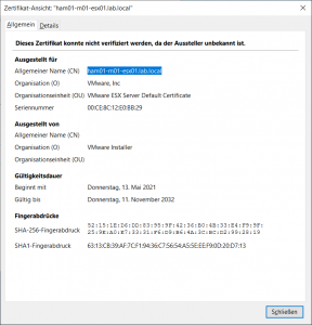 VMware ESXi: Generate Self Signed Certificate for FQDN and retrieve SSL